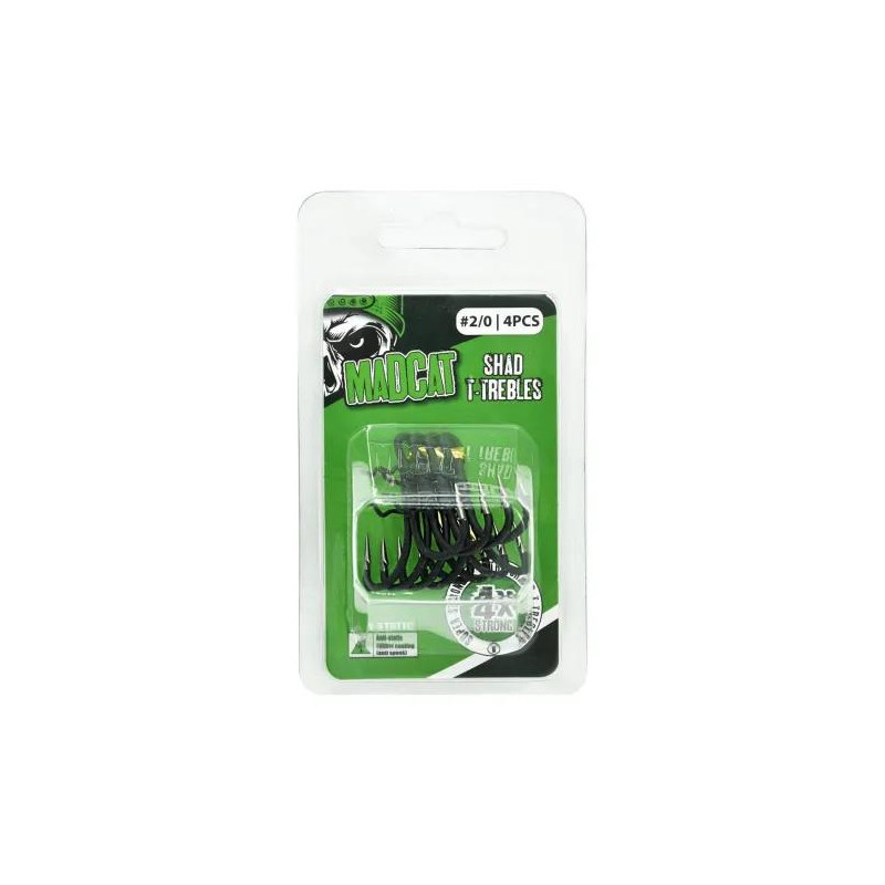 MADCAT A-STATIC SHAD T-TREBLE 4X 2/0 MADCAT A-STATIC SHAD T-TREBLE 4X 2/0