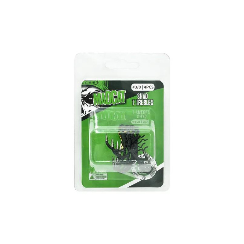 MADCAT A-STATIC SHAD T-TREBLE 4X 3/0 MADCAT A-STATIC SHAD T-TREBLE 4X 3/0