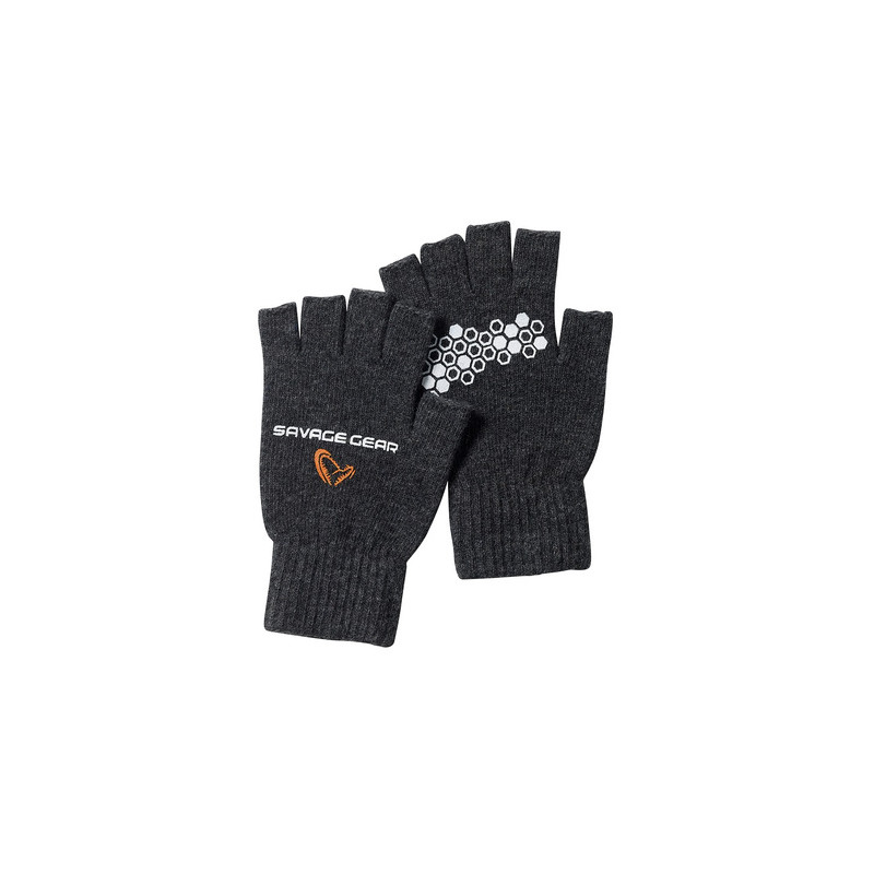 Savage Gear KNITTED HALF FINGER GLOVE M DARK GM Savage Gear KNITTED HALF FINGER GLOVE M DARK GM