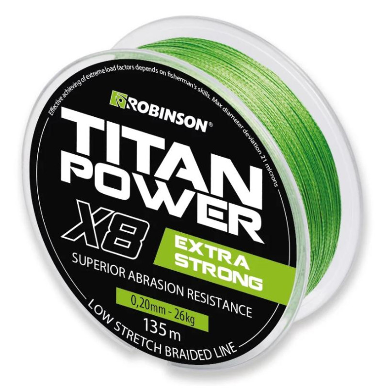 Plecionka Titan Power X8 0,22mm, 135m, zielona Plecionka Titan Power X8 0,22mm, 135m, zielona