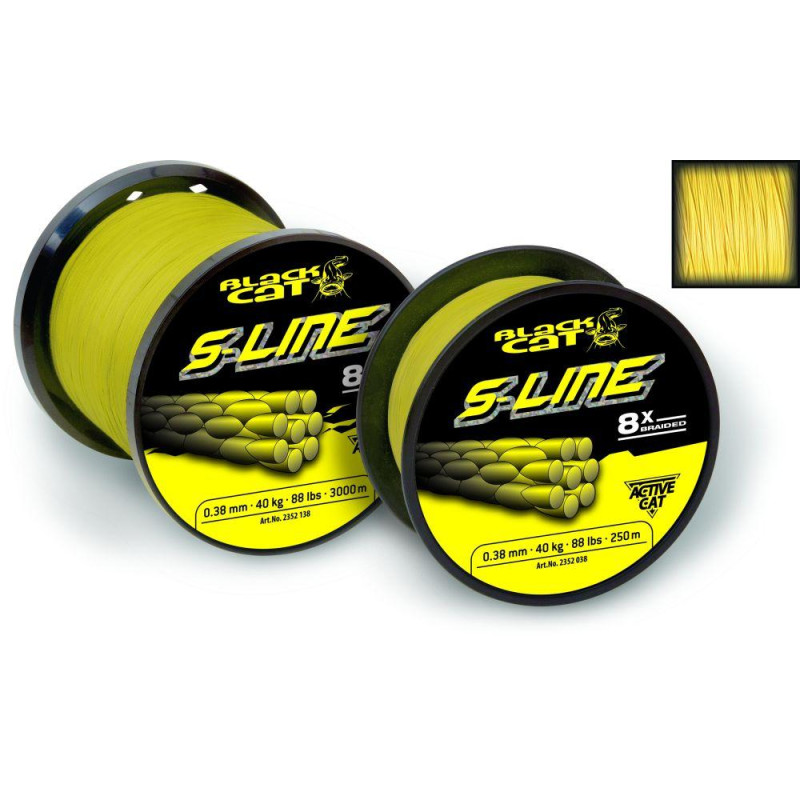 Plecionka Black Cat 0,42mm S-Line L 250m 45kg 99lb Plecionka Black Cat 0,42mm S-Line L 250m 45kg 99lb