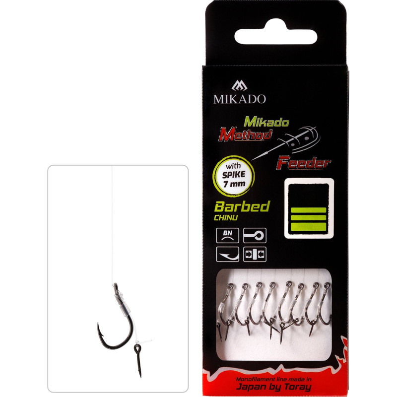 Mikado Przypon Method FEEDER - Z IGŁĄ - hak z zadziorem nr 4 / żyłka: 0.28mm/10cm - op.8szt. Mikado Przypon Method FEEDER - Z IGŁĄ - hak z zadziorem nr 4 / żyłka: 0.28mm/10cm - op.8szt.