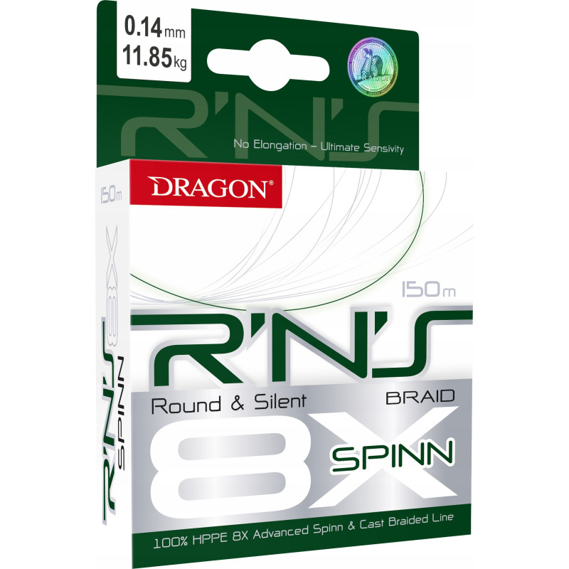 Plecionka DRAGON R'N'S 8X SPINN 0.25 mm/22.90 kg 150 m zielona Plecionka DRAGON R'N'S 8X SPINN 0.25 mm/22.90 kg 150 m zielona