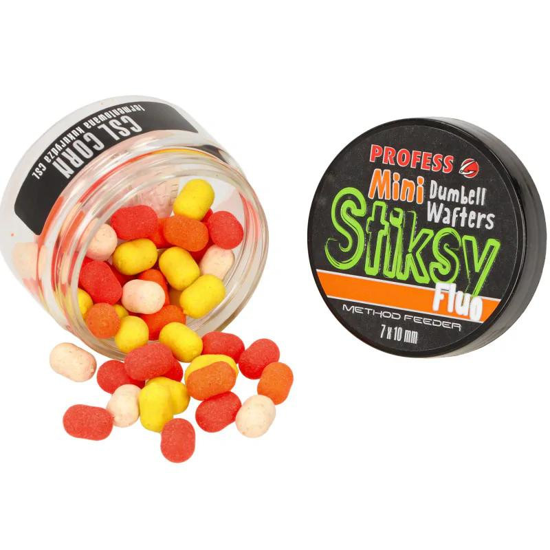 PROFESS DUMBELL WAFTERS STIKSY FLUO 7*10mm CSL FERMENT.KUKURYDZA PROFESS DUMBELL WAFTERS STIKSY FLUO 7*10mm CSL FERMENT.KUKURYDZA
