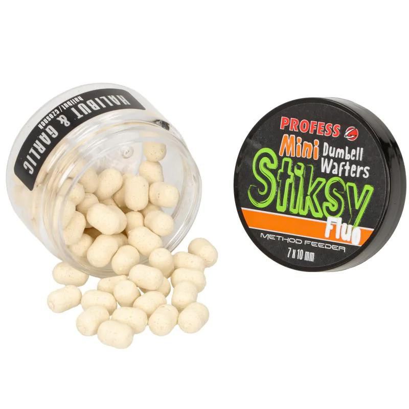 PROFESS DUMBELL WAFTERS STIKSY FLUO 7*10mm HALIBUT/CZOSNEK PROFESS DUMBELL WAFTERS STIKSY FLUO 7*10mm HALIBUT/CZOSNEK