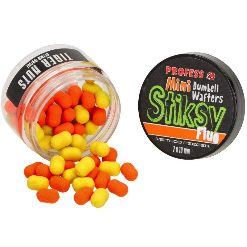 PROFESS DUMBELL WAFTERS STIKSY FLUO 7*10mm ORZECH TYGRYSI PROFESS DUMBELL WAFTERS STIKSY FLUO 7*10mm ORZECH TYGRYSI