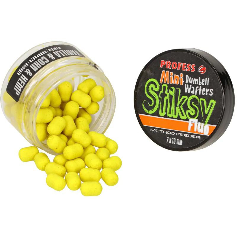 PROFESS DUMBELL WAFTERS STIKSY FLUO 7*10mm WANILIA/KUKURYDZA/KONOPIE PROFESS DUMBELL WAFTERS STIKSY FLUO 7*10mm WANILIA/KUKURYDZA/KONOPIE