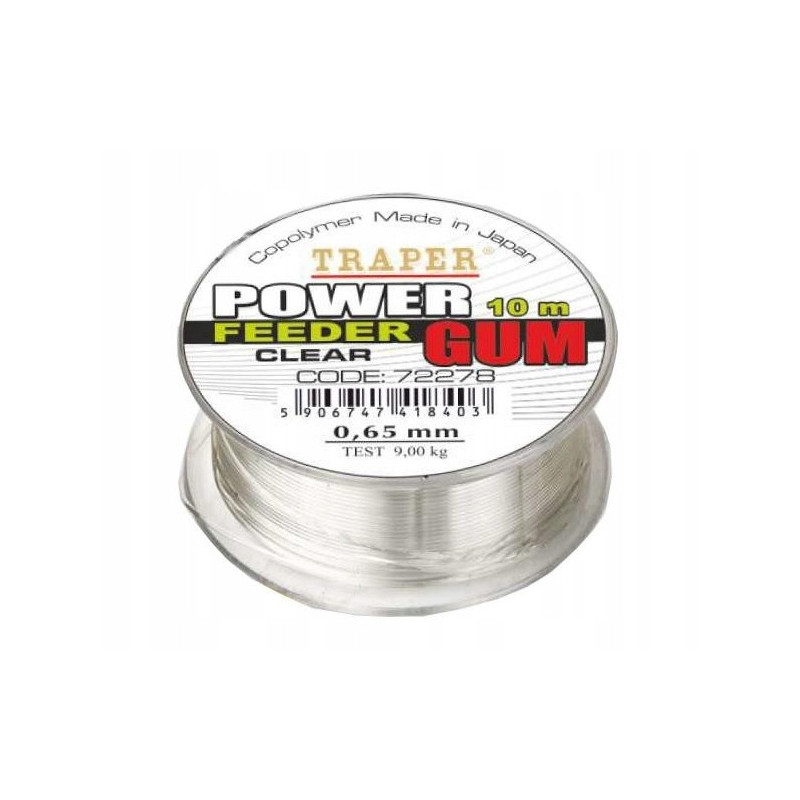 Traper Power Gum FEEDER 1,0 - 10m CLEAR 13KG Traper Power Gum FEEDER 1,0 - 10m CLEAR 13KG