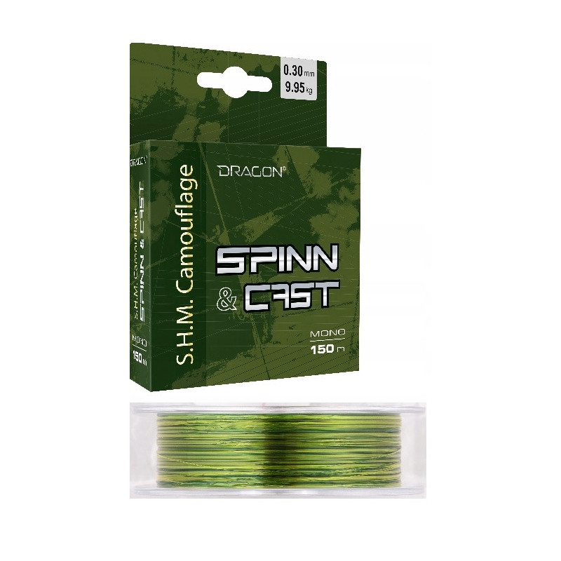 Żyłka DRAGON S.H.M.Camouflage Spinn&Cast 0.22 mm/5.90 kg 150 m camou/4-kolor.zielon Żyłka DRAGON S.H.M.Camouflage Spinn&Cast 0.22 mm/5.90 kg 150 m camou/4-kolor.zielon